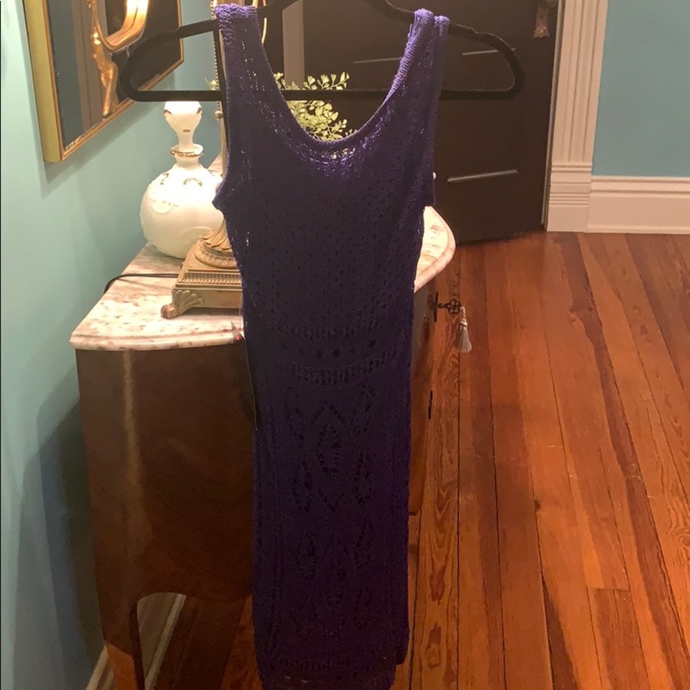 bebe XS Violet Crochet Dress